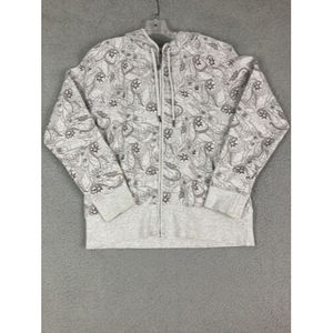Old Navy Size L Womens FLoral Gray Full Zip Hoodie